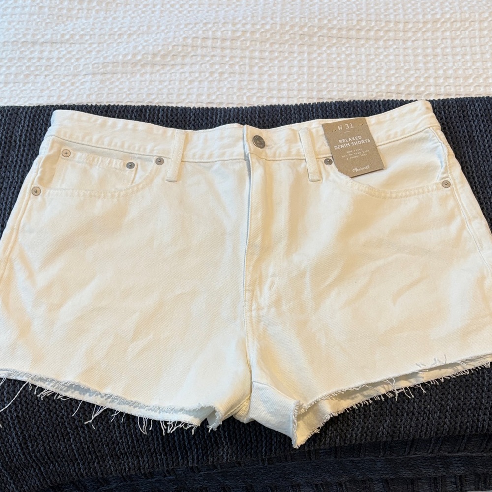 Madewell Cream Jean Shorts